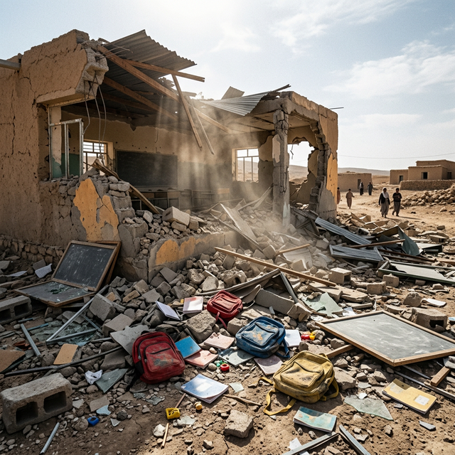 Illustrative representation of school strike aftermath